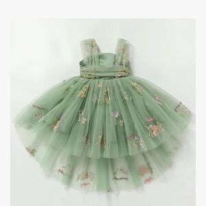Green Floral Tulle Dress